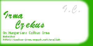 irma czekus business card