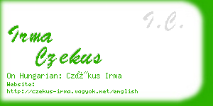 irma czekus business card